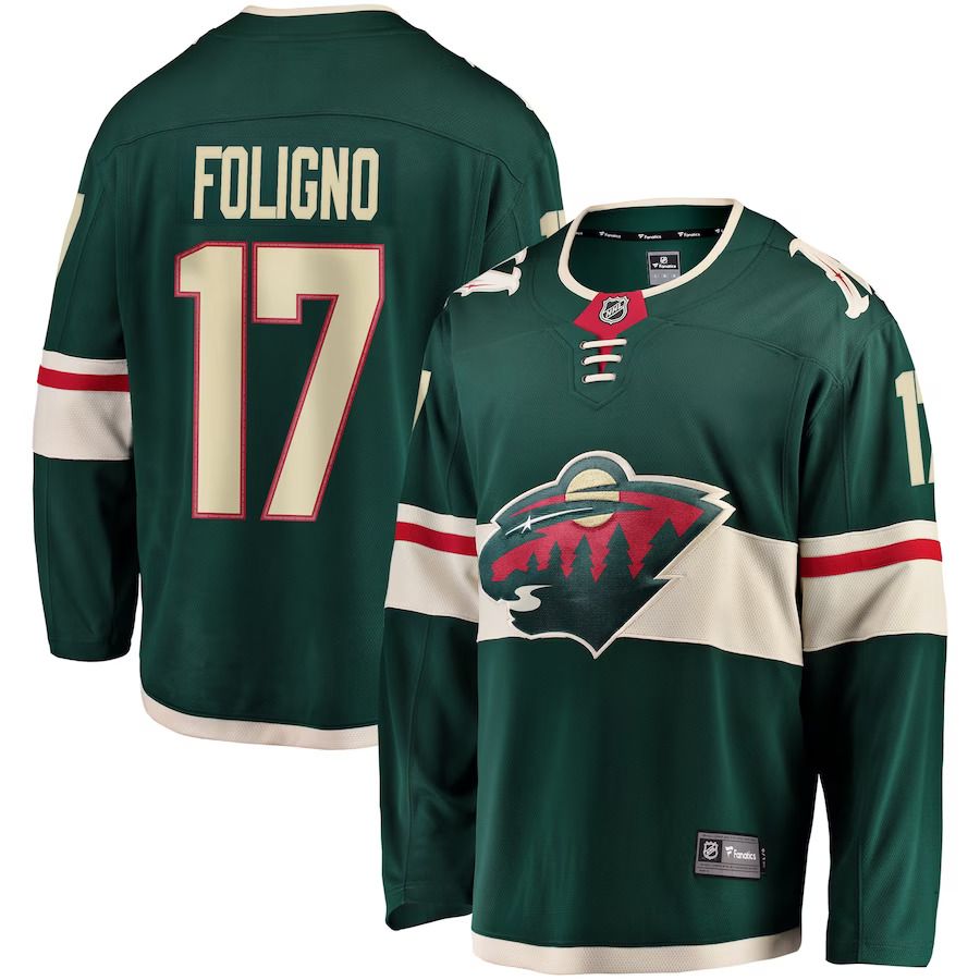 Men Minnesota Wild #17 Marcus Foligno Fanatics Branded Green Breakaway NHL Jersey